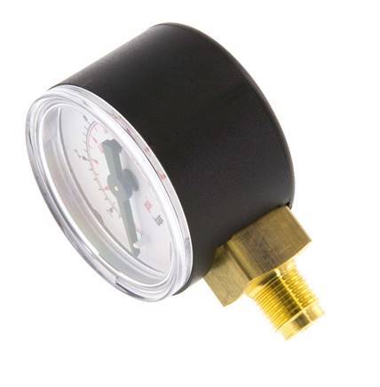 0..6 Bar (0..87 psi) Druck Manometer unter Kunststoff / Messing 40 mm Klasse 2.5 Bild 2