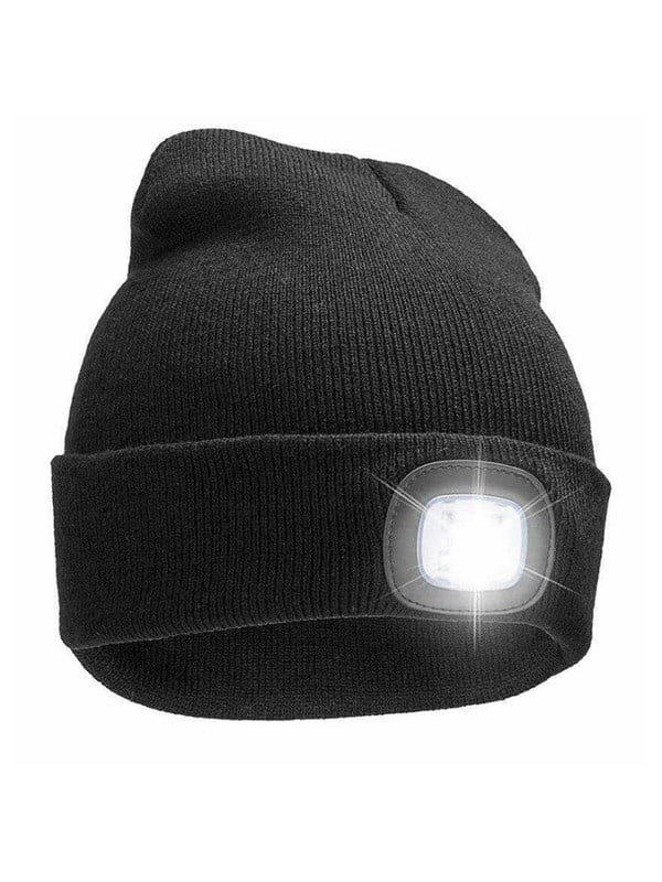 SiGN Beanie with LED lamp USB - Black