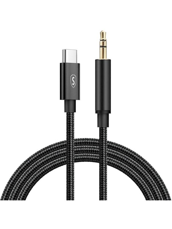 SiGN USB-C to AUX 35mm AudioSound cable - 1m - BlackNylon