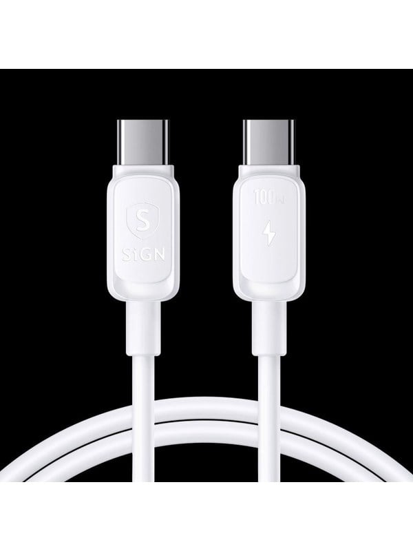 SiGN 100W USB-C to USB-C Cable - 2 meters - White Fast Charging