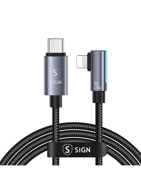 SiGN USB-C to Lightning Cable 12m - 20W - Black