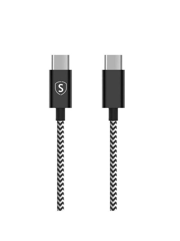 SiGN Skin USB-C to USB-C cable 21A - 025m - BlackWhite