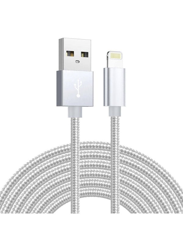 SiGN USB to Lightning Cable - 21A - 3m - Nylon - Silver