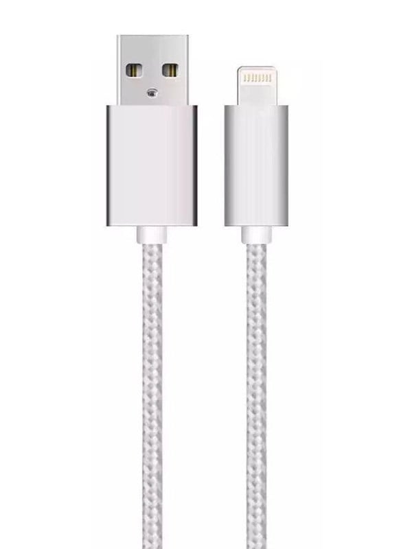 SiGN USB cable with Lightning for iPhone iPad Silvernylon - 24A - 1m