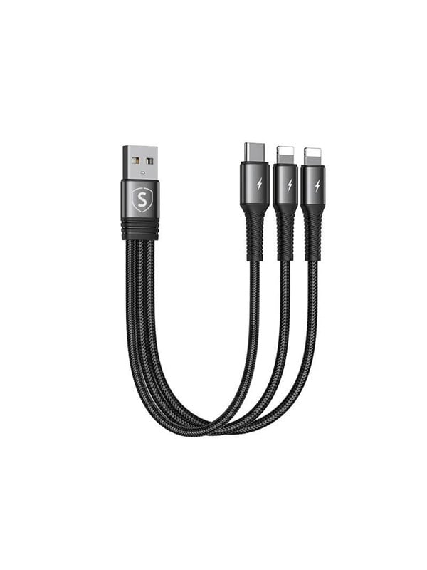 SiGN 3-in-1 Cable Lightning - USB-C - 015m - 35A - 20W - Black