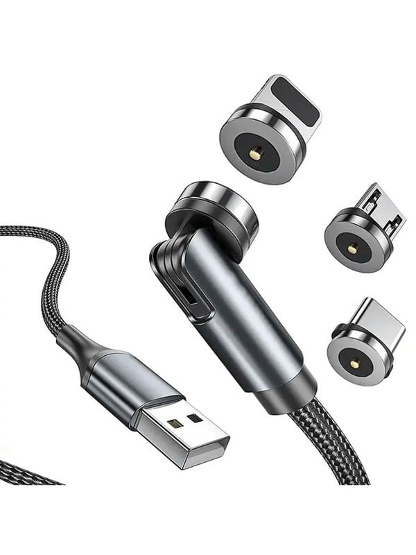 SiGN 3-in-1 360 Magnetic Cable Lightning - USB-C - Micro-USB - 24A - Black