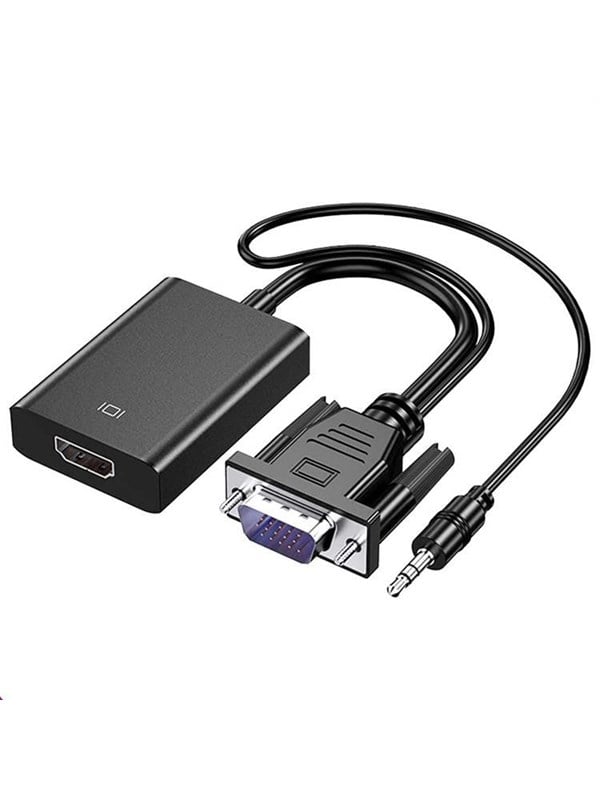 SiGN VGA Male to HDMI Female Converter with 35mm AUX