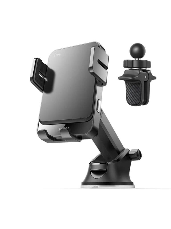 SiGN Car Holder for Smartphones with Wireless Charging - 47-68 - Black