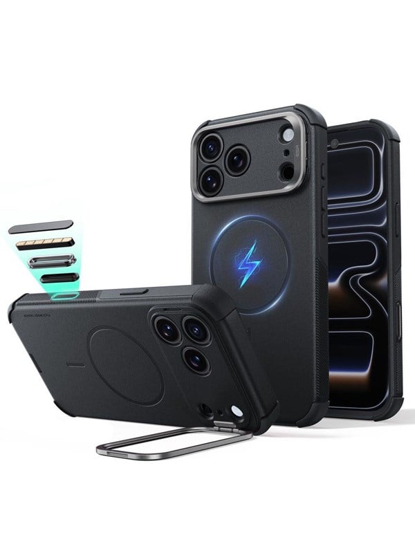 ESR Cyber Tough Kickstand MagSafe Case for iPhone 18 Pro 17 Pro - Black