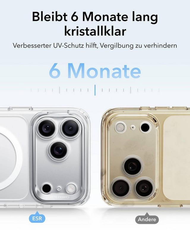 ESR Classic Hybrid Kickstand MagSafe Case for iPhone 18 Pro 17 Pro - Clear Black