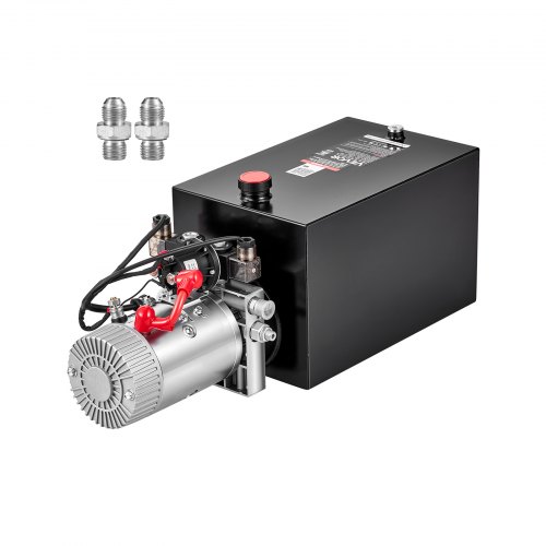 VEVOR 15 L Hydraulikpumpe DC 12 V 1,6 kW Doppeltwirkende Kippanhängerpumpe für Kippanhänger, Ladebordwände und Scherenbühnen, 22 MPa Max. Entlastungsdruck, 3,4 L/min Fördermenge, Horizontale Montage