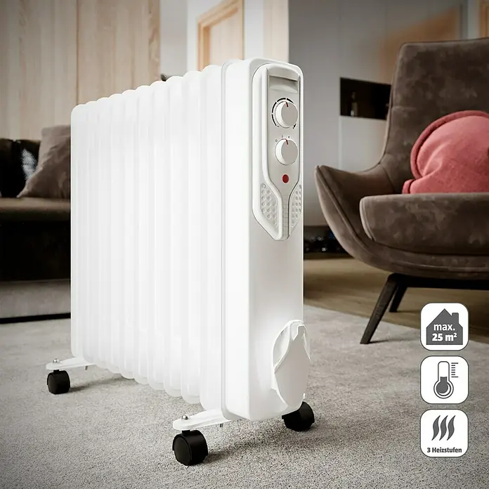 Voltomat HEATING Ölradiator (2.500 W, Raumgröße bis ca. 25 m², Weiß)