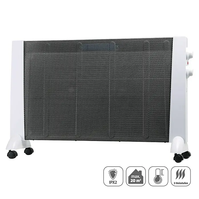 Voltomat HEATING Wärmewellenheizung (62 x 880 x 475 mm, 2.400 W, Silber/Schwarz)