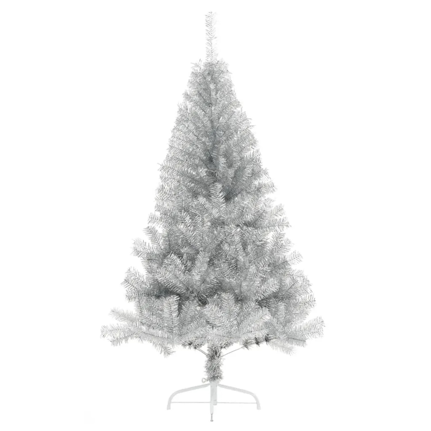 vidaXL Künstlicher Halb-Weihnachtsbaum mit Ständer Silbern 180 cm PVC