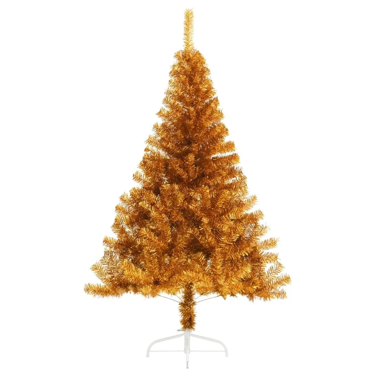 vidaXL Künstlicher Halb-Weihnachtsbaum mit Ständer Gold 180 cm PVC