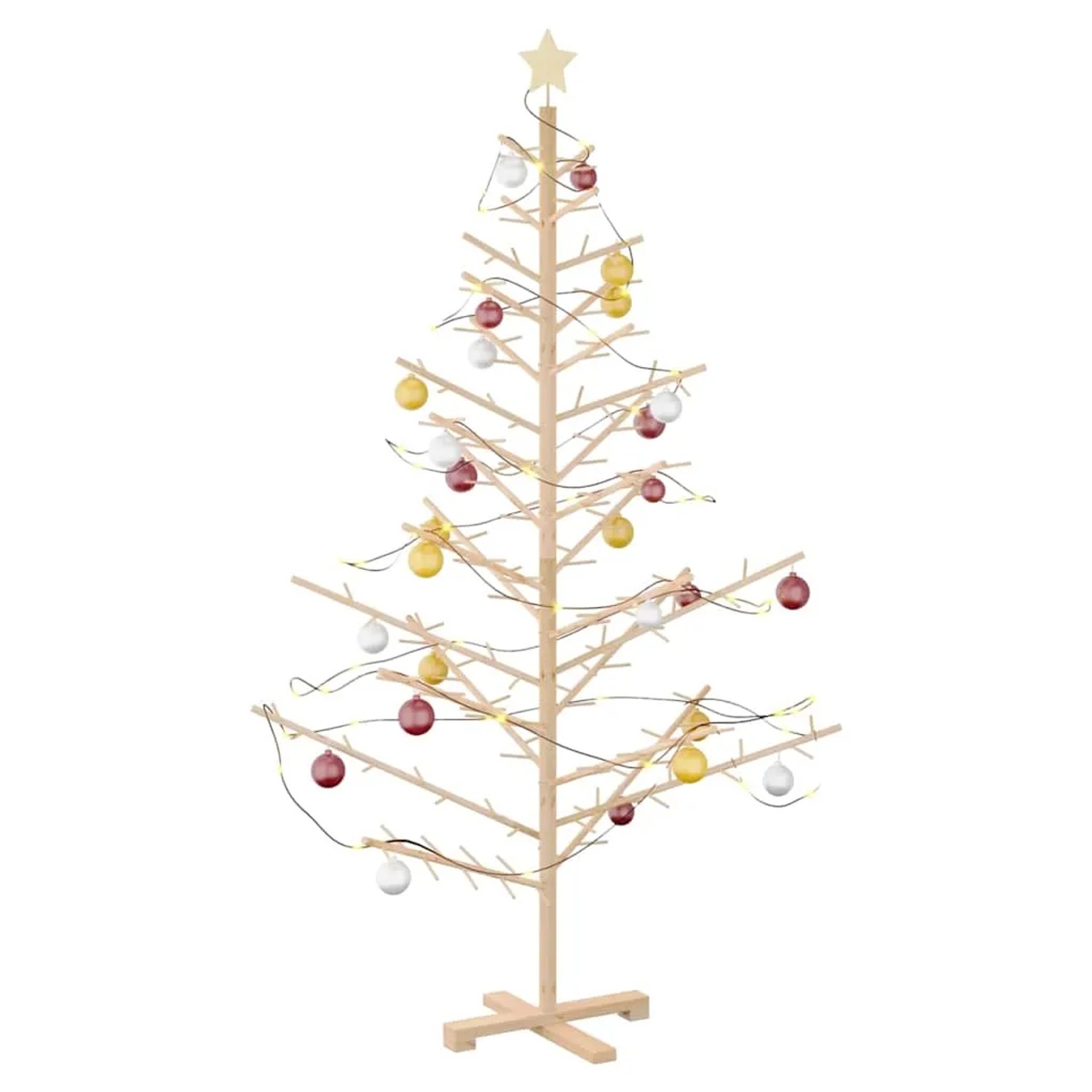 vidaXL Holz Weihnachtsbaum mit Ständer Natur 180 cm Massivholz Kiefer 42018057