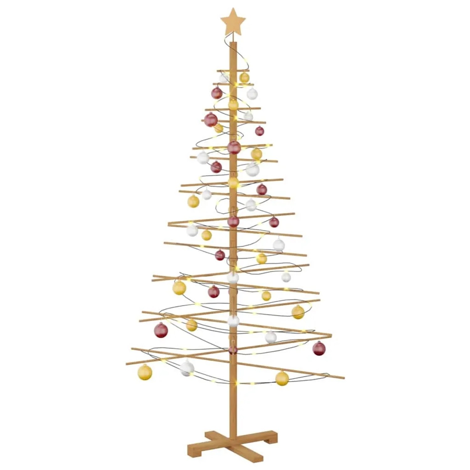 vidaXL Holz Weihnachtsbaum mit Ständer Braun 180 cm Bambus 42018052