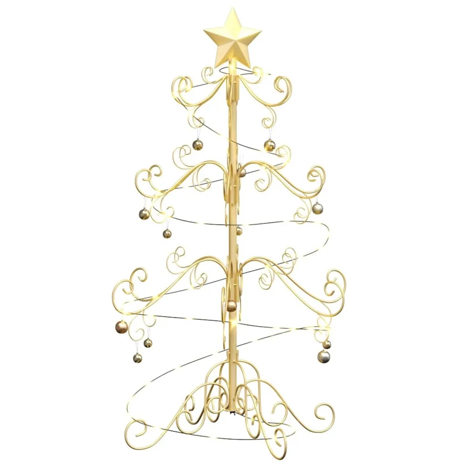 vidaXL Metall Weihnachtsbaum Gold 90 cm Pulverbeschichteter Stahl 42019182