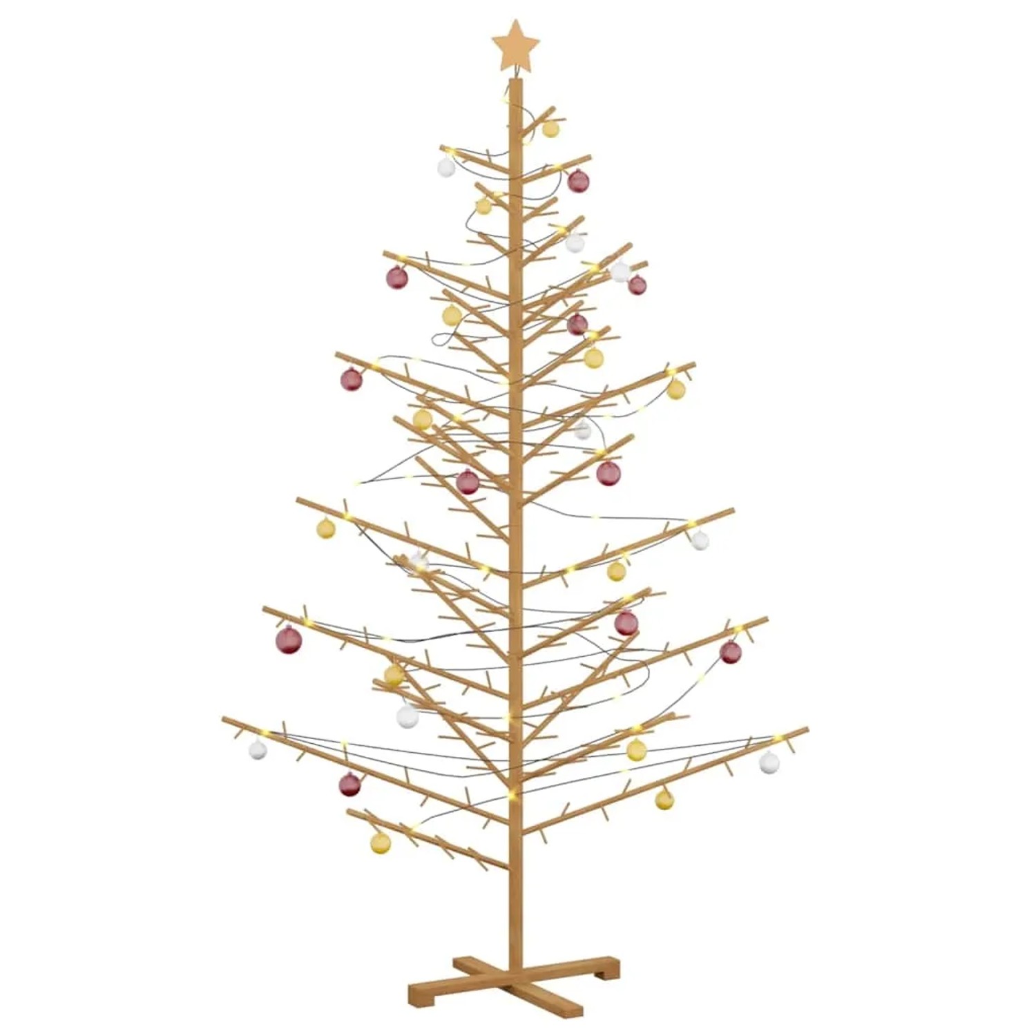 vidaXL Holz Weihnachtsbaum mit Ständer Braun 210 cm Massivholz Kiefer 42018063