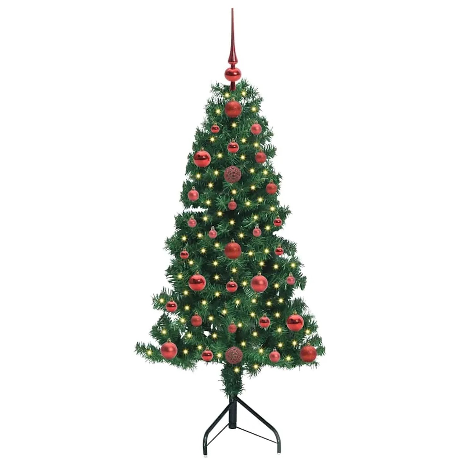 vidaXL Eckiger Künstlicher Weihnachtsbaum Grün 120 cm PVC und Metall 3397241