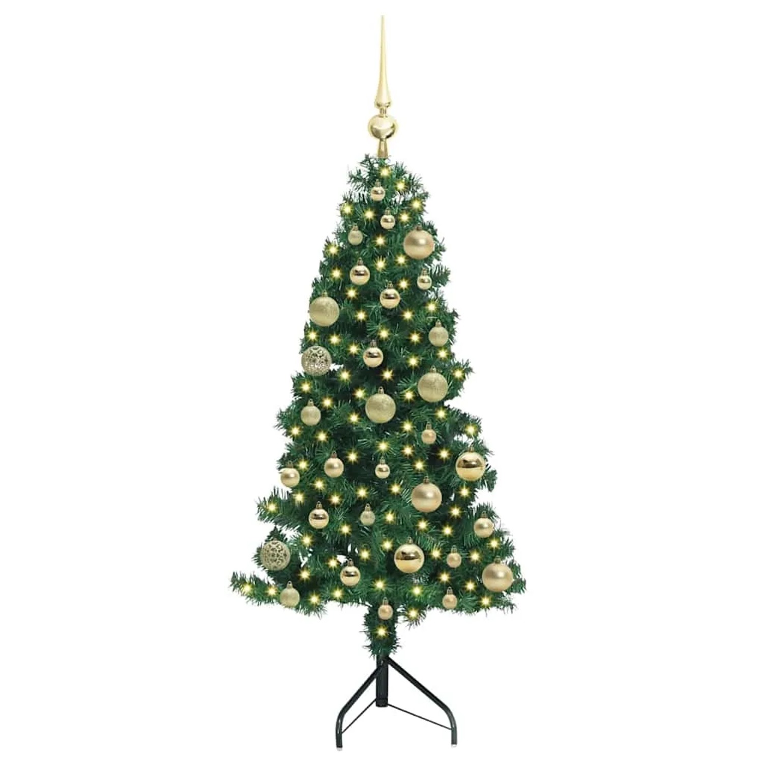 vidaXL Eckiger Künstlicher Weihnachtsbaum Grün 120 cm PVC und Metall 3397245
