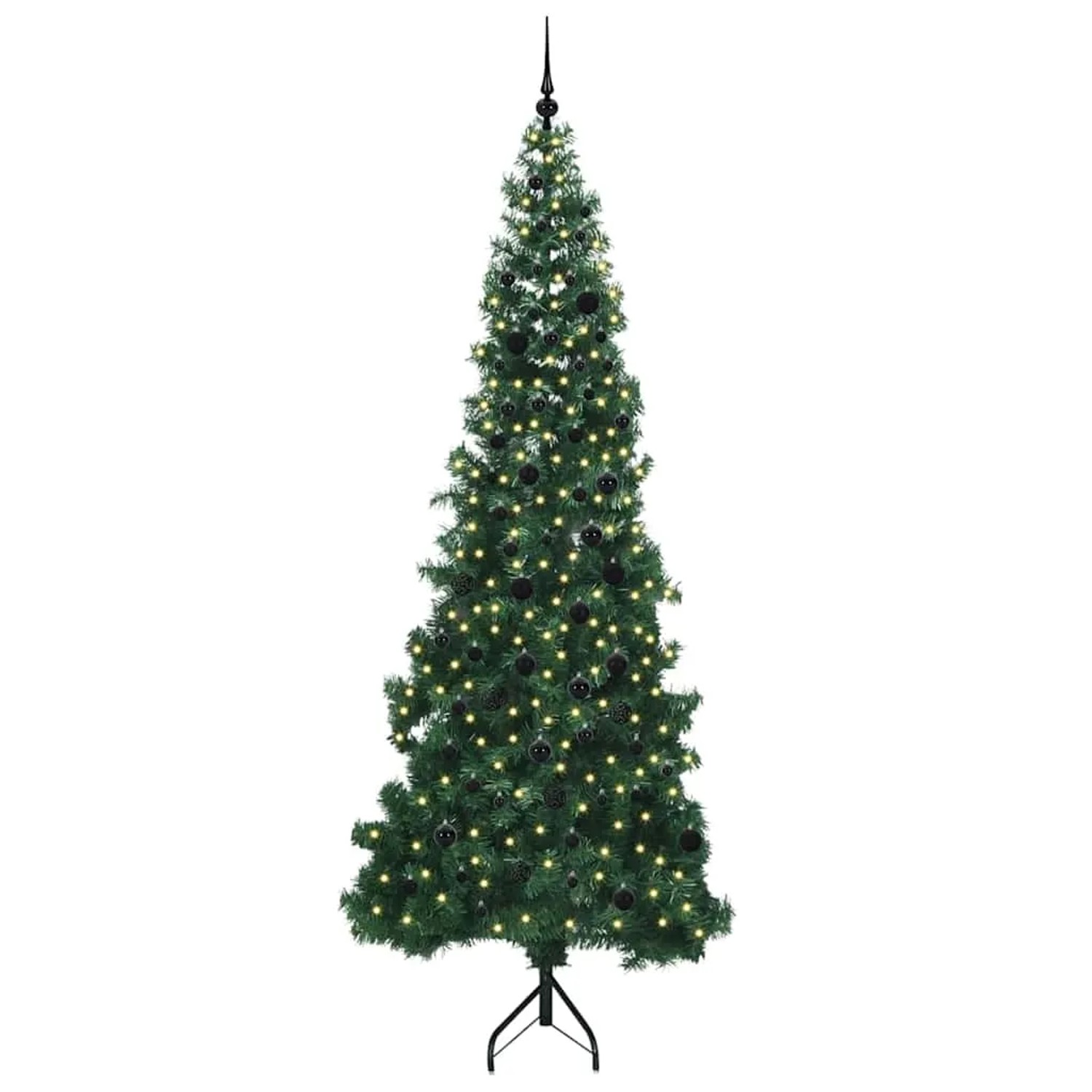 vidaXL Eckiger Künstlicher Weihnachtsbaum Grün 240 cm PVC und Metall 3397290
