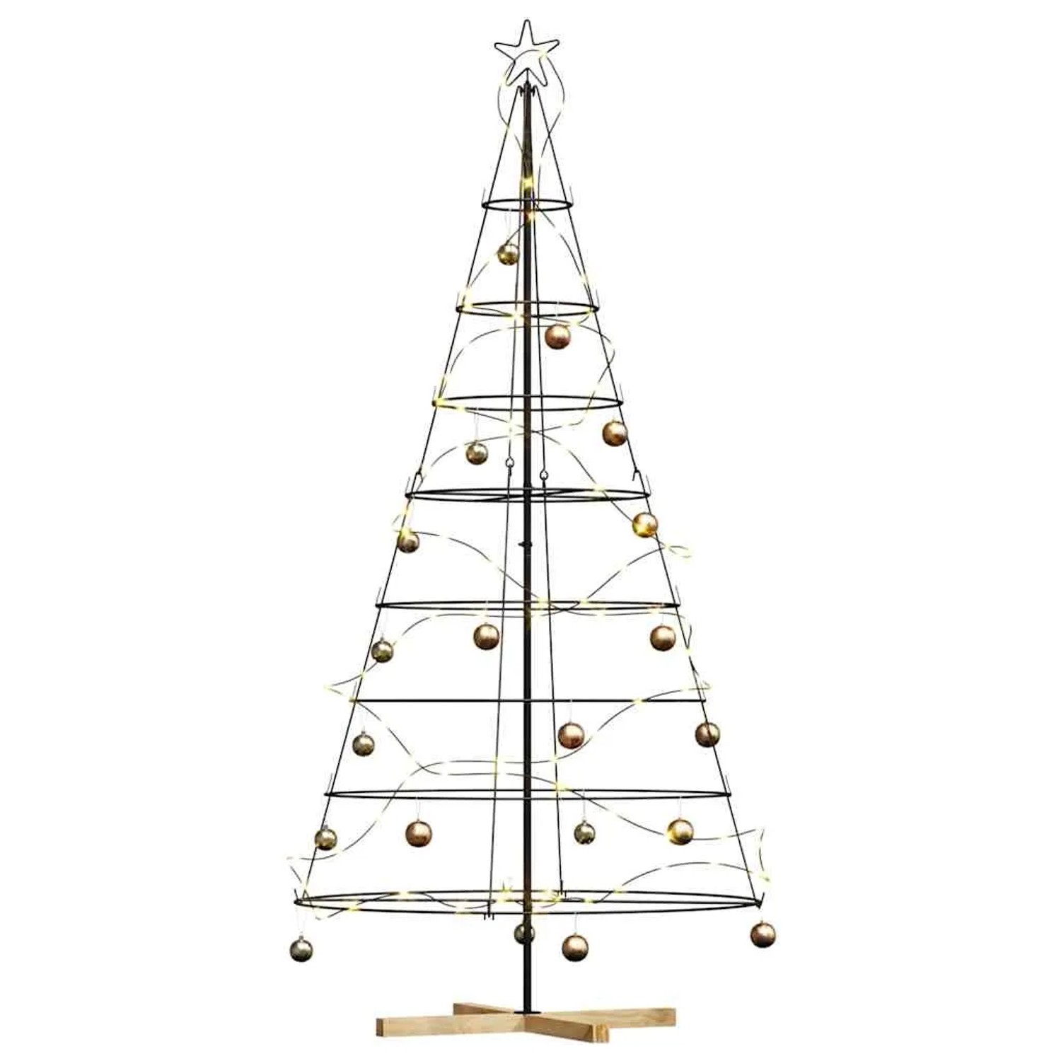 vidaXL Weihnachts-Tannenzapfenbaum mit Ständer Schwarz 210 cm Stahl 42019162