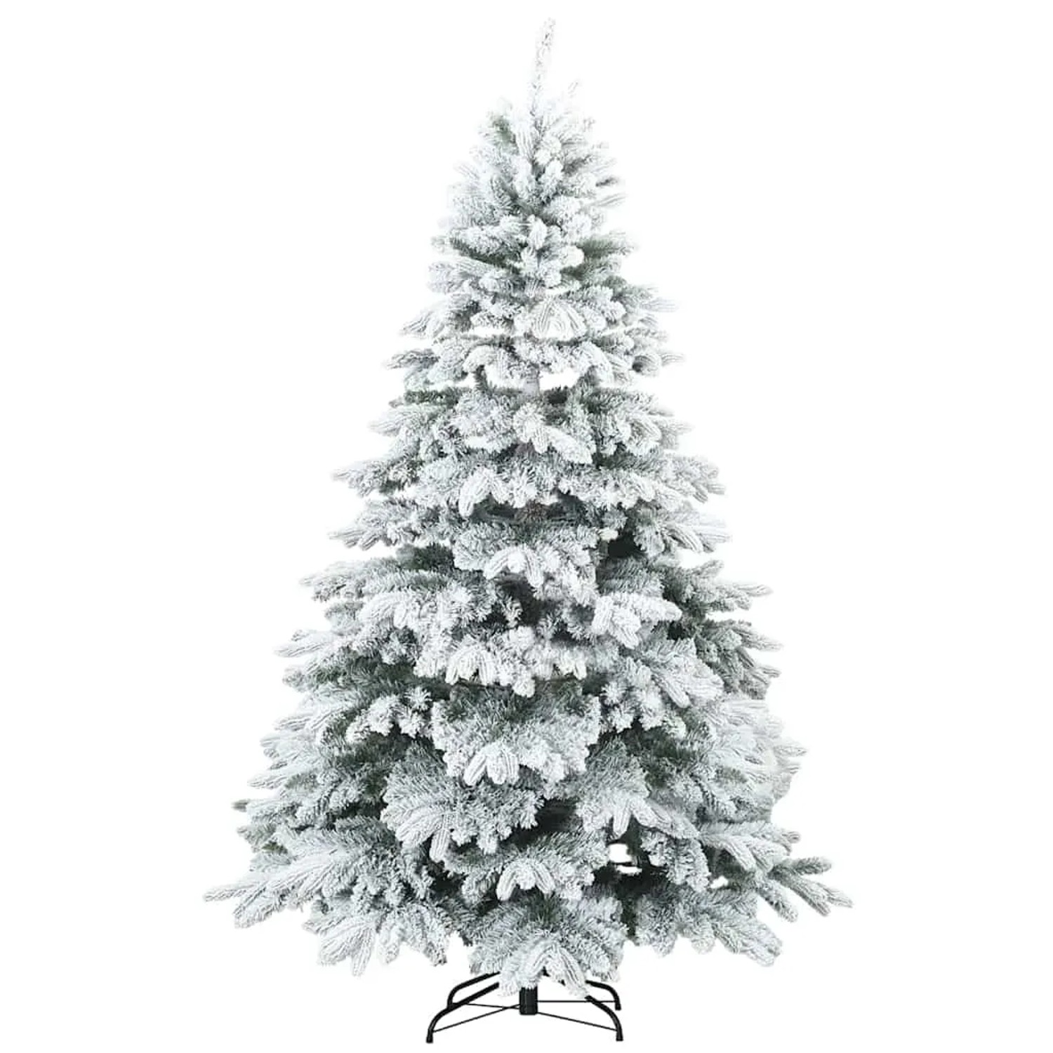 vidaXL Künstlicher Scharnier-Weihnachtsbaum Shneebedeckt Weiß 210 cm 42019319