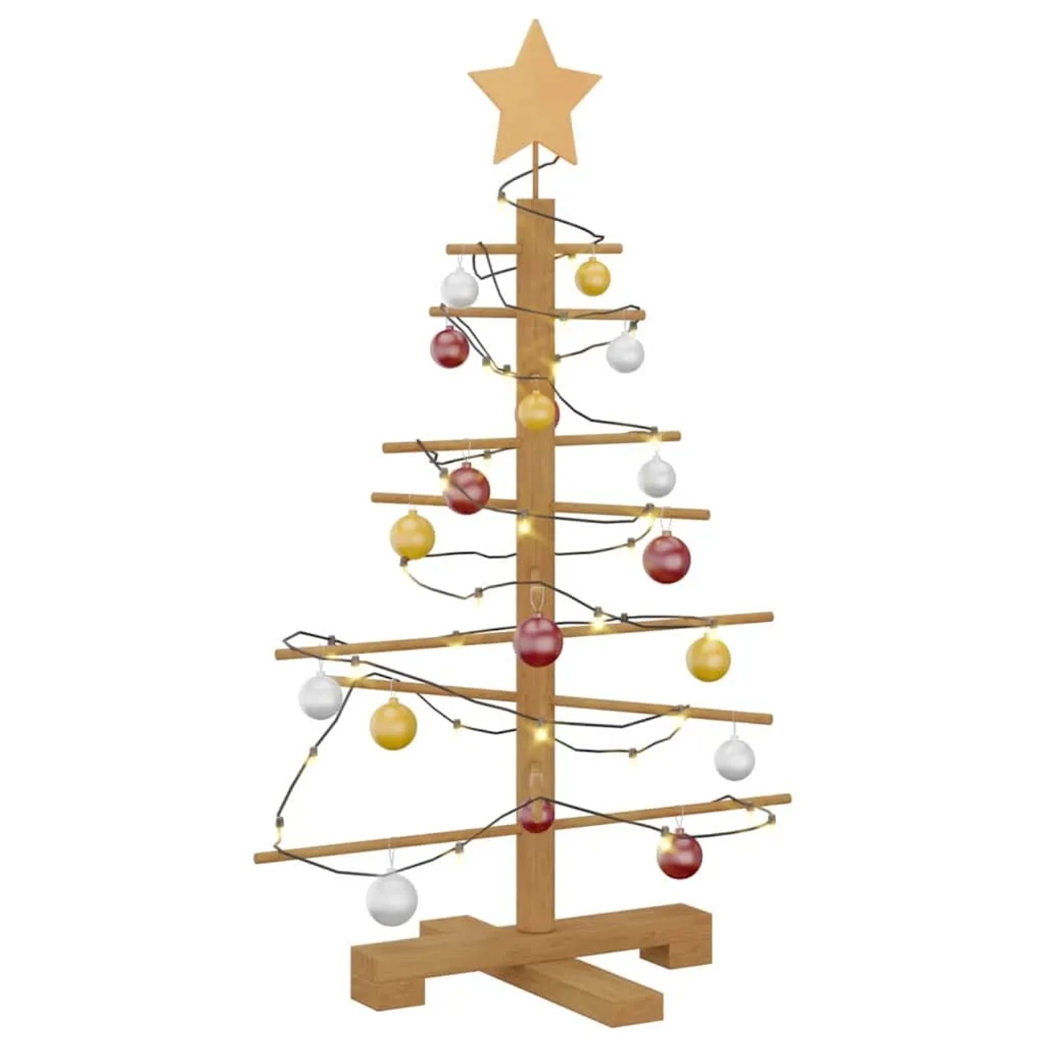 vidaXL Holz Weihnachtsbaum mit Ständer Braun 75 cm Bambus 42018049