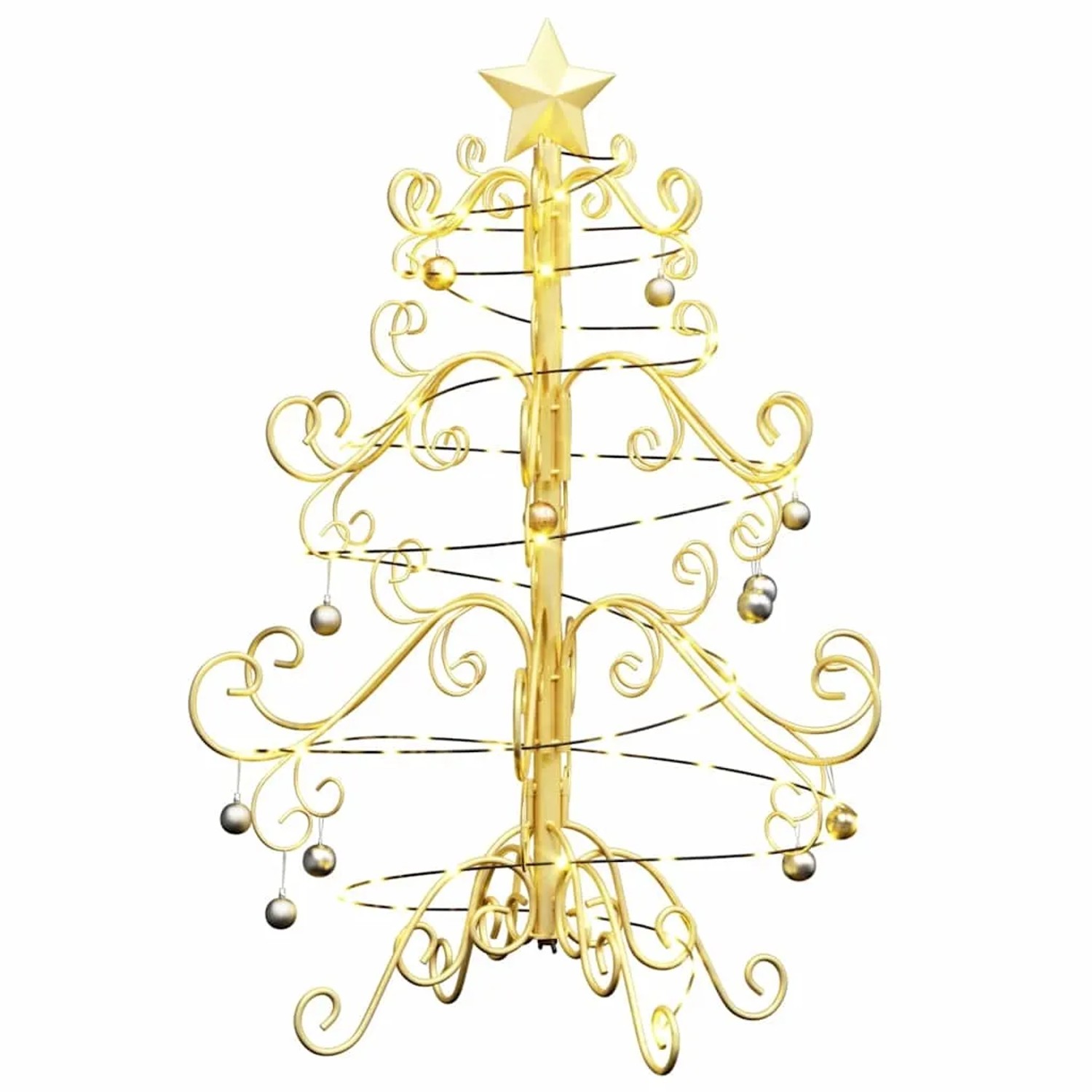 vidaXL Metall Weihnachtsbaum Gold 60 cm Pulverbeschichteter Stahl 42019181