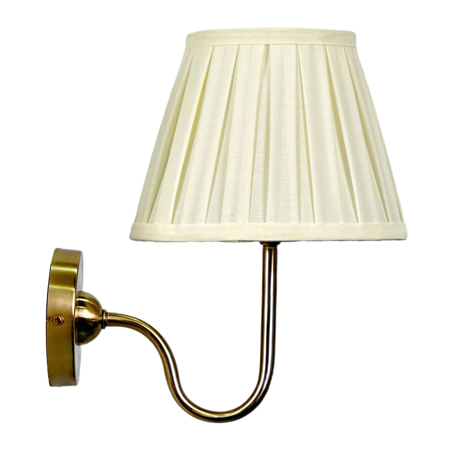 Relaxdays Wandlampe Stoffschirm Eisen Baumwolle Bronze Elfenbeinweiß Einflammig 32,5 cm x 27 cm 0,5 kg