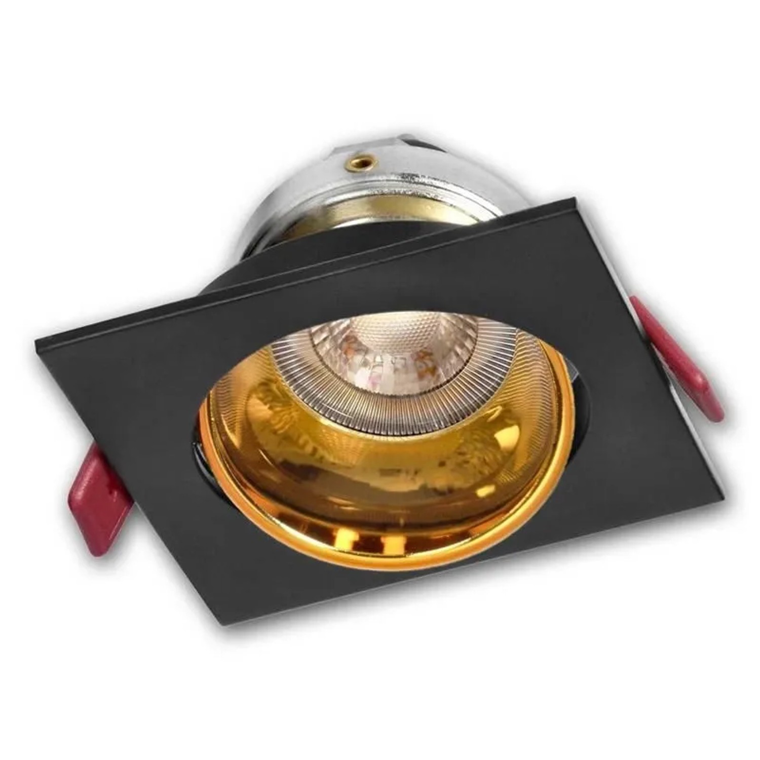 world-trading-net Einbaurahmen FONDI Eckig Schwarz Gold MR16 GU10 max 50W