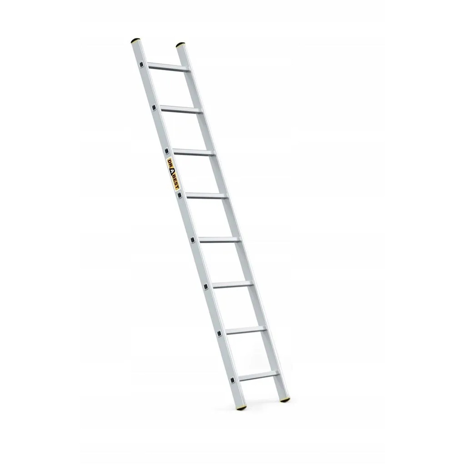 DRABEST Professionelle Aluminium Anlegeleiter 1x8, 8 Sprossen