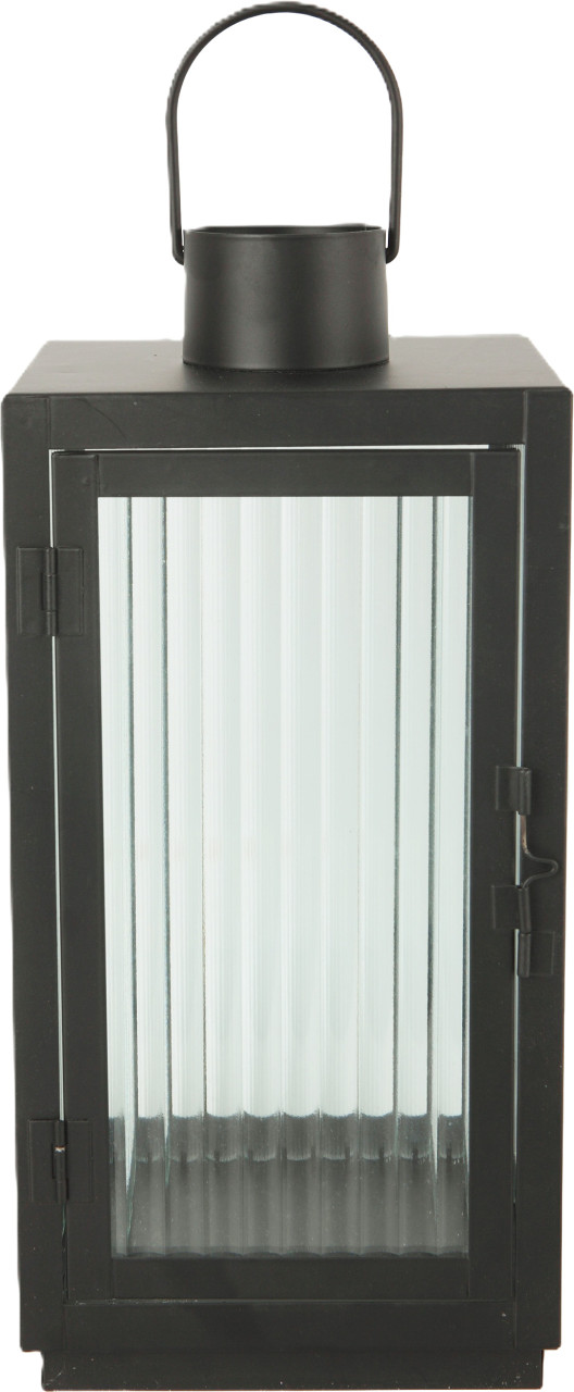 TrendLine Deko Laterne Metall 16 x 16 x 34 cm schwarz