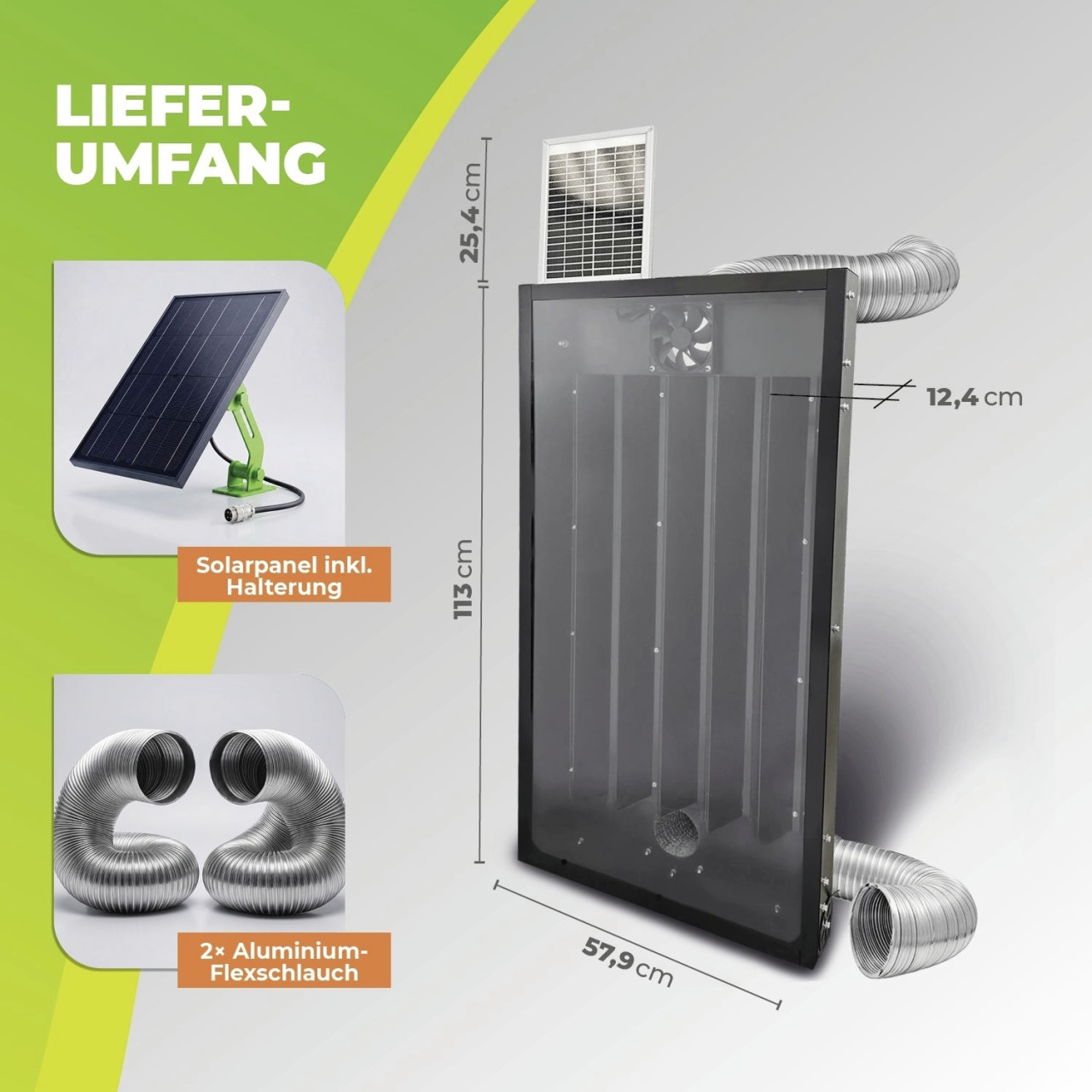 BioGreen Solar-Gewächshausheizung SolAirSave 113 x 58 cm 4,8 W