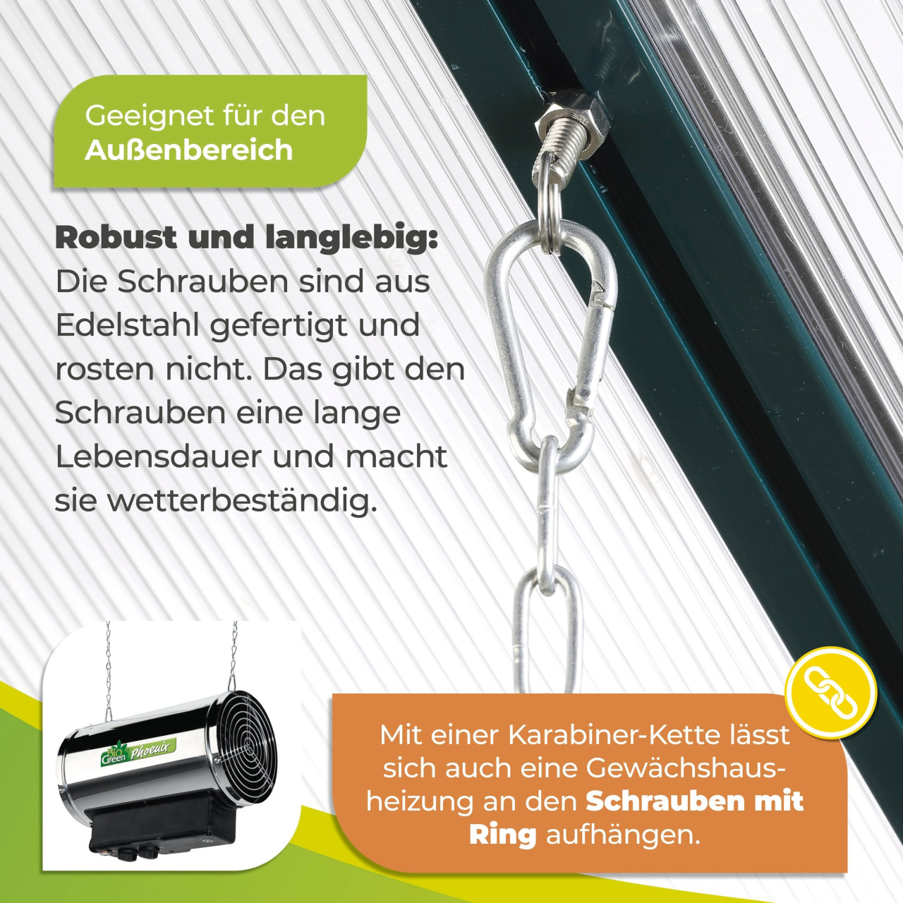 BioGreen Hammerkopfschrauben rostfrei mit Mutter & Ring-Öse M6 x 15 mm – 5 Stück Edelstahl Bild 3