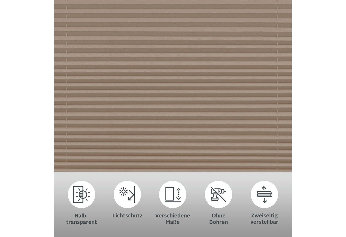 GARDINIA Plissee EASYFIX PIA, ohne Bohren, verspannt, Klemmfix, blickdicht, blickdicht, ohne Bohren, verspannt, Klemmfix, mit patentiertem Trägersystem Bild 5