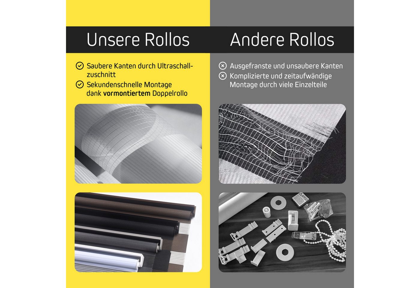 Doppelrollo Zevra Doppelrollo Duo Rollo 30x120cm hellgrau hellgrau, Victoria M., halbtransparent, ohne Bohren, freihängend, verschraubt, Feuchtraumgeeignet, Sichtschutz oder Durchsicht Bild 4