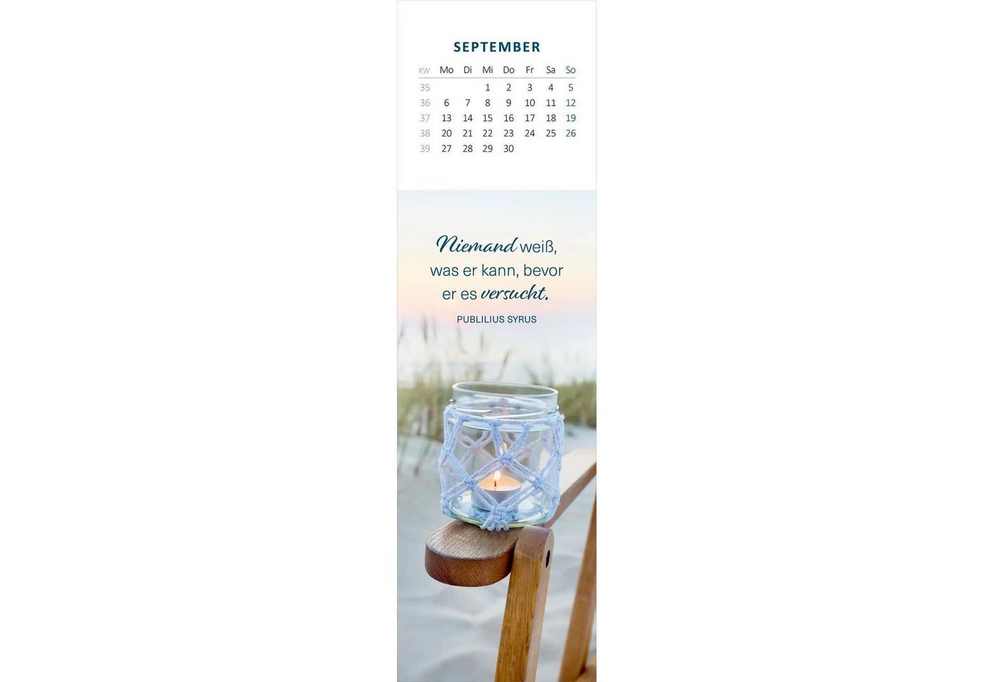 Ars Edition Wandkalender Lesezeichenkalender Glücksmomente für die Seele 2027 Bild 2