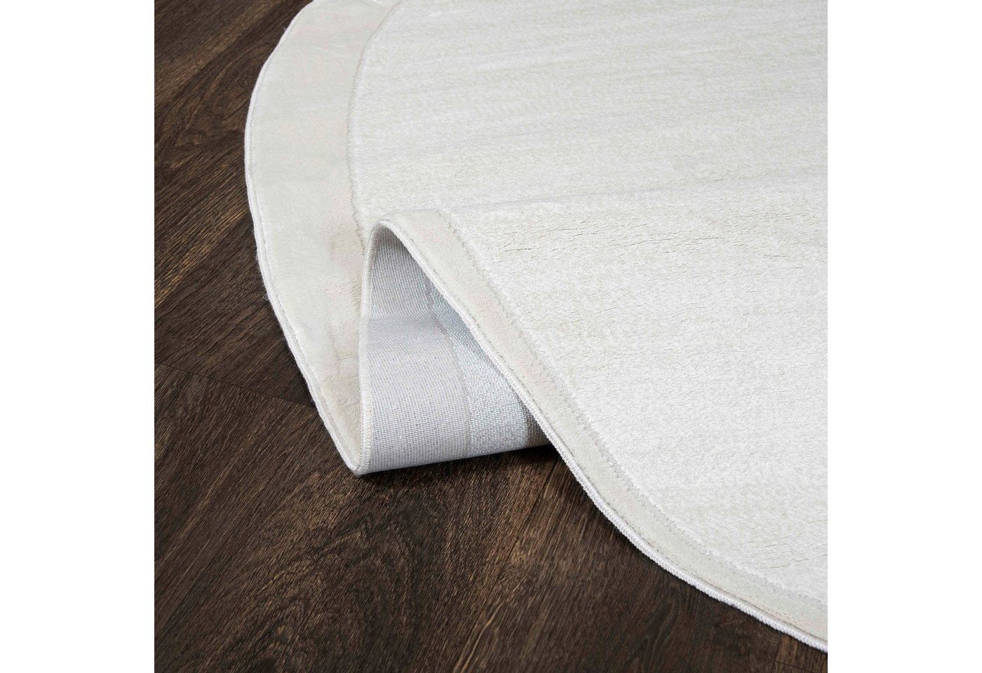 Mazovia Designteppich Glamour Abstrakt Weiß Ecru Wohnzimmer, Schlafzimmer, Esszimmer, Büro, Fußbodenheizung