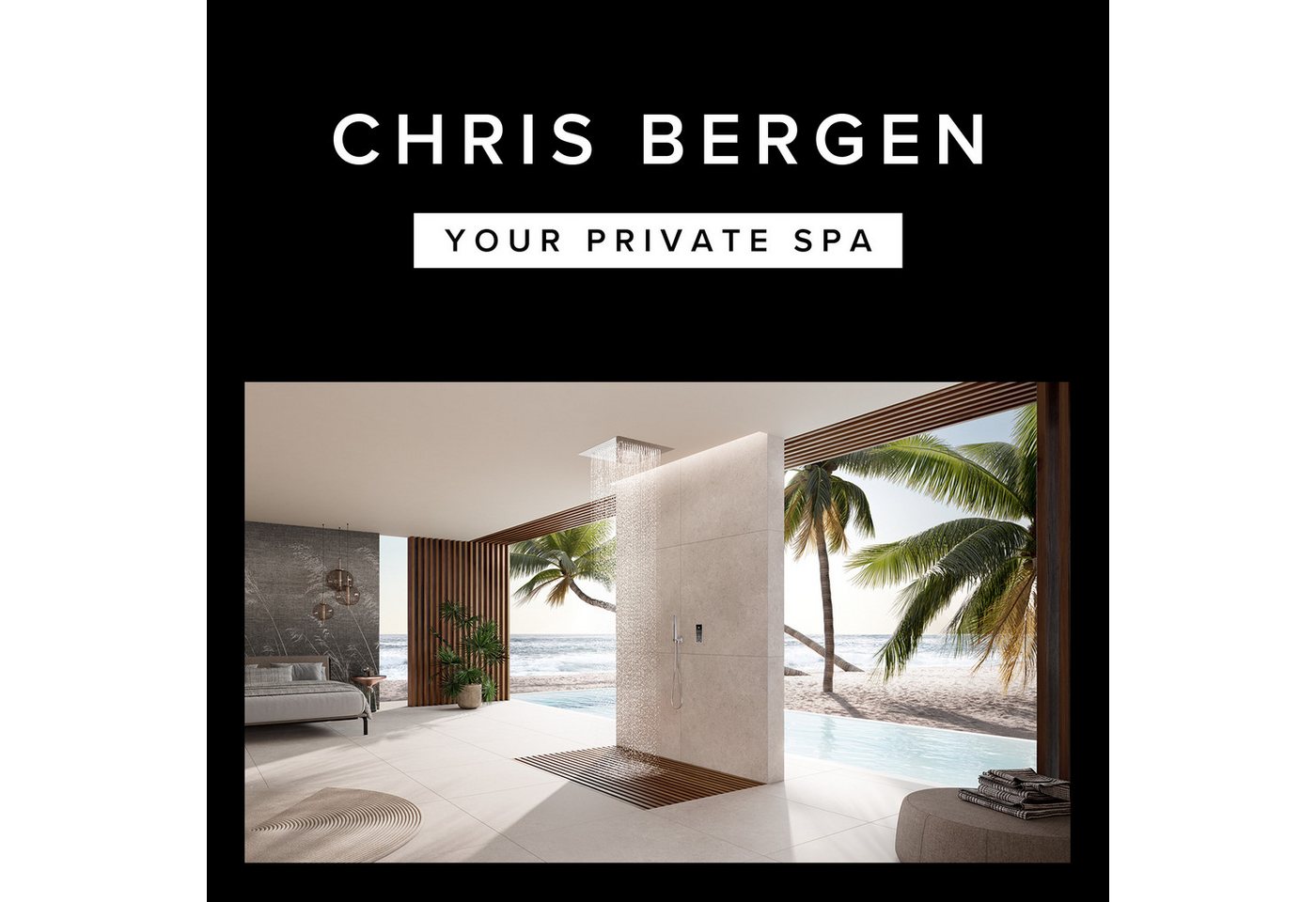 CHRIS BERGEN Duschstange Brausestange aus Metall mit variabler Halterung Länge: 90 cm, in Chrom und Schwarz matt Bild 4