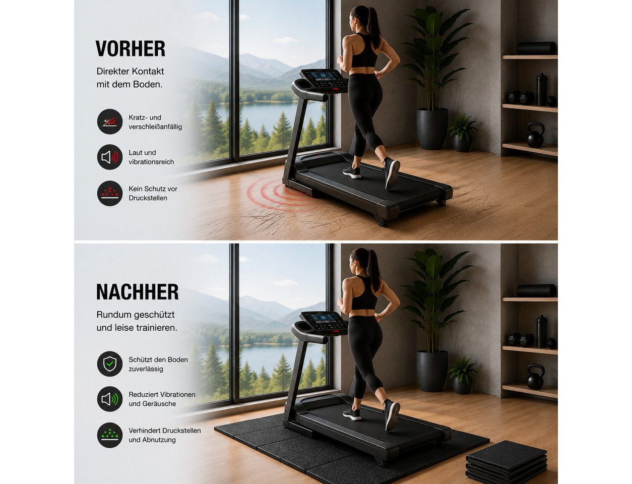 Best for Home Bodenschutzmatte Bodenschutzmatte für Fitnessgeräte Bild 5