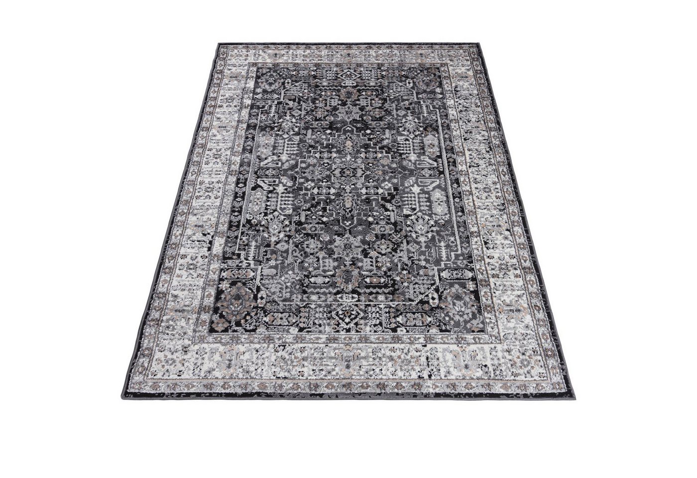 Mazovia Orientteppich Orientalisch Bordüre Schwarz Anthrazit Wohnzimmer, Schlafzimmer, Fußbodenheizung Bild 5