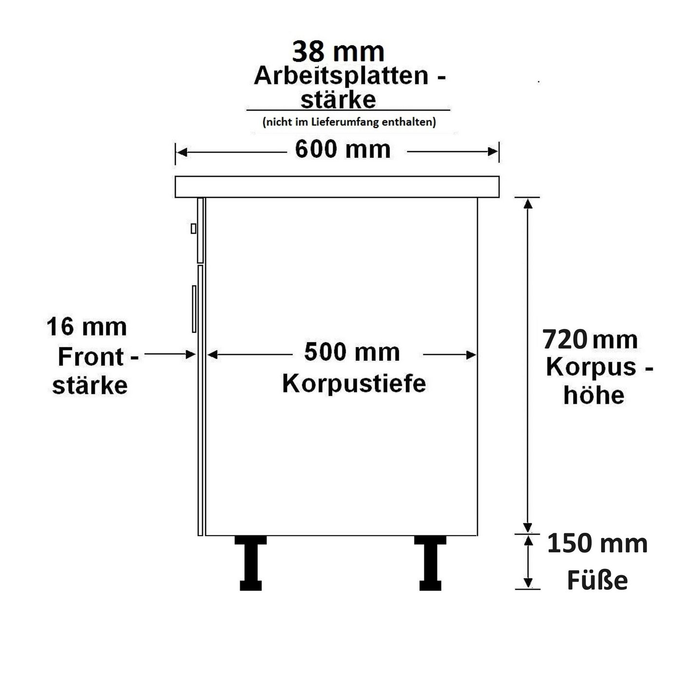 Küchen-Preisbombe Unterschrank Schrankauszug 15 cm Küche AVA Eiche Artisan Lamellen Optik Küchenzeile Bild 3