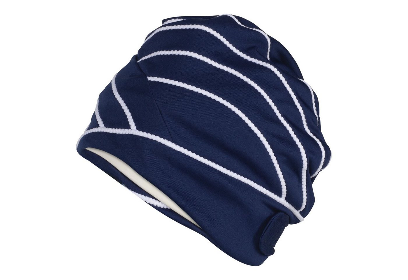 Fashy Badekappe Badehaube Badekappe Bademütze Marine Blau mit Weißen Paspeln Fashy