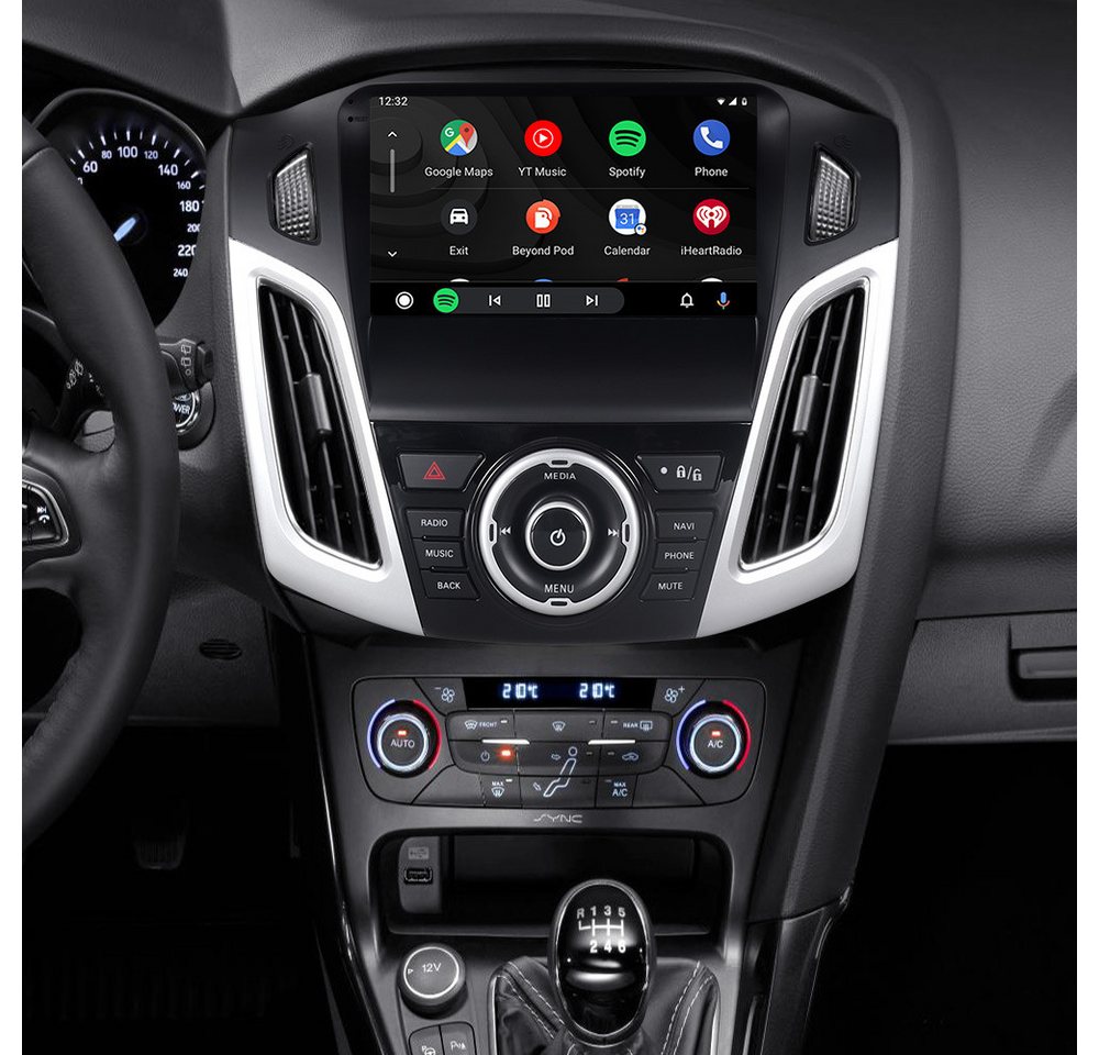 A-Sure 9" DAB+ 6+128G Carplay Für Ford Focus MK3 2DIN Android 15 GPS WIFI Autoradio (RDS, Bluetooth, Digitalradio (DAB), GPS, FM RADIO, WIFI, Android Auto,CarPlay,Bluetooth,DSP,GPS,WIFI,RDS,Plug‑and‑Play) Bild 5