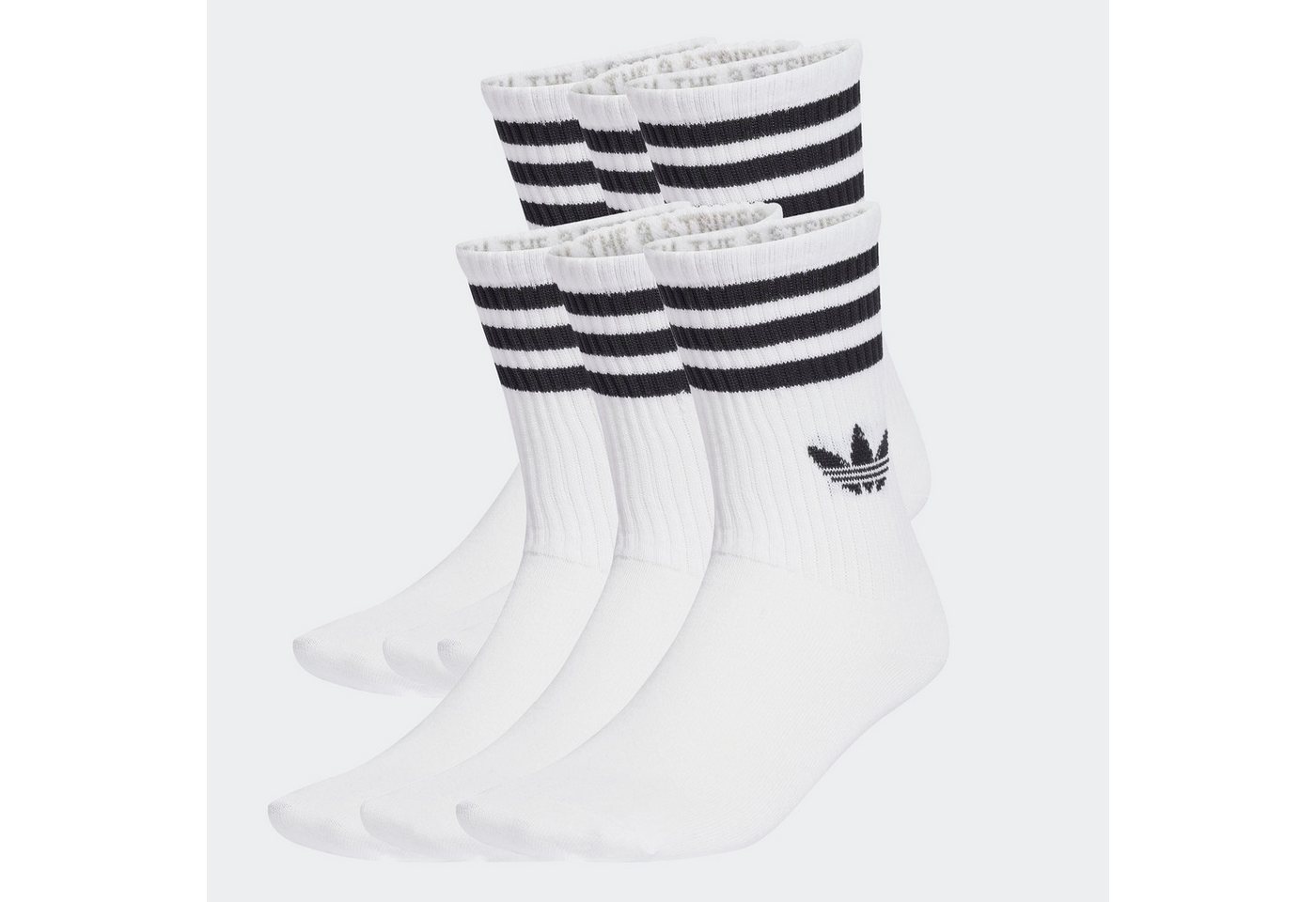 adidas Originals Sportsocken 3S CREW S 6P für Erwachsene, geripptes Material am Bein Bild 4