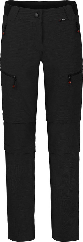 Bergson Outdoorhose PORI Doppel Zipp-Off mit T-ZIPP Damen Wanderhose, robust elastisch, Langgrößen, schwarz Bild 2