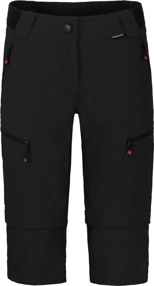 Bergson Outdoorhose PORI Doppel Zipp-Off mit T-ZIPP Damen Wanderhose, robust elastisch, Langgrößen, schwarz Bild 3