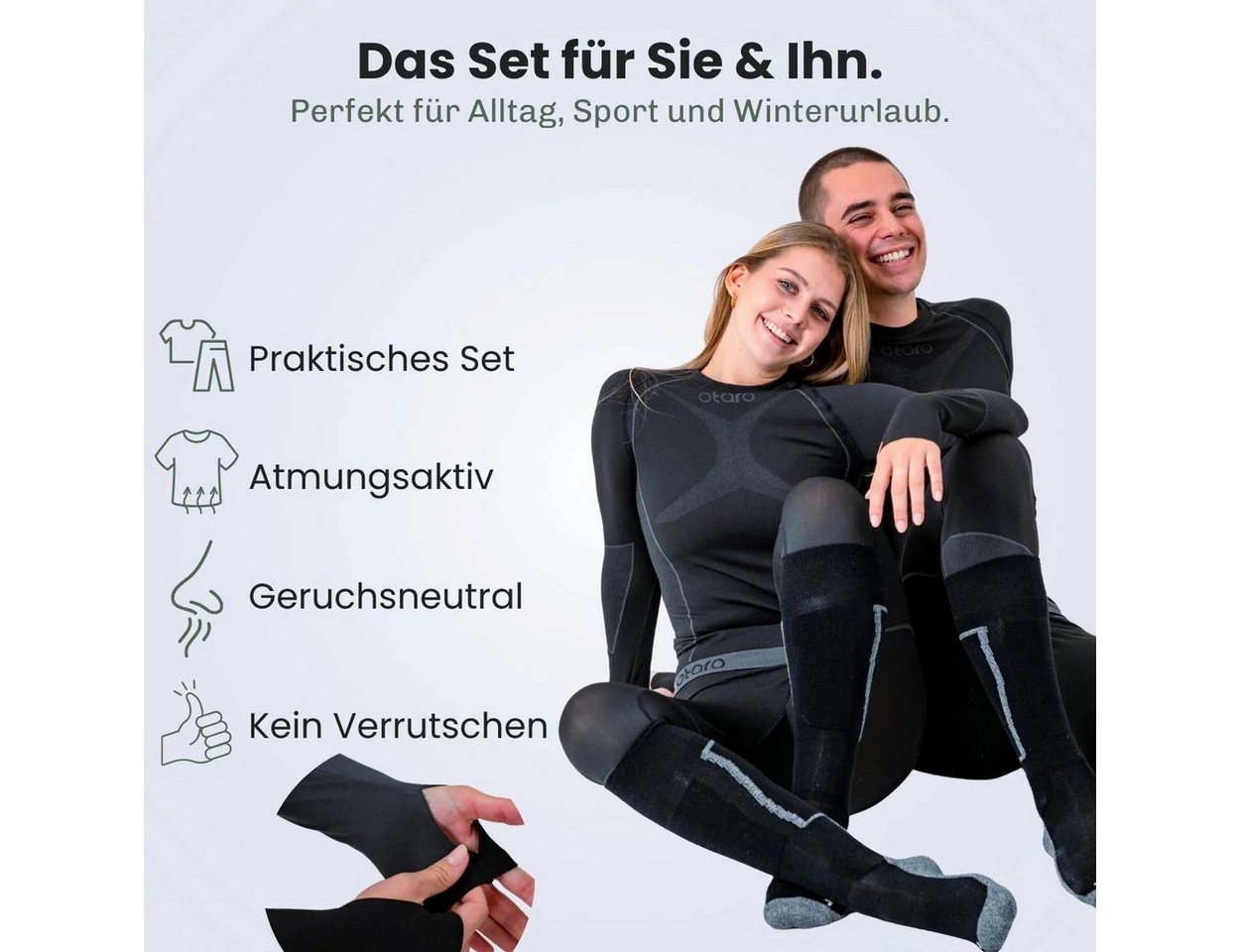 Otaro Thermounterhose Thermounterwäsche Damen Set, warme Unterwäsche & lange Unterhose (Die perfekte Skiunterwäsche, 2-St., 2-teiliges Set) Wärmeisolierend, Atmungsaktiv, Schnelltrocknend Bild 2
